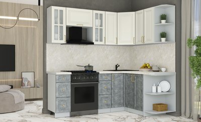 Кухонный гарнитур Интерлиния Мила Шато 1.5x2.1 PR