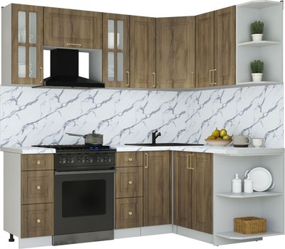 Кухонный гарнитур Интерлиния Мила Шато 1.5x2.1 PR - фото