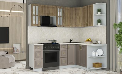 Кухонный гарнитур Интерлиния Мила Шато 1.5x2.1 PR