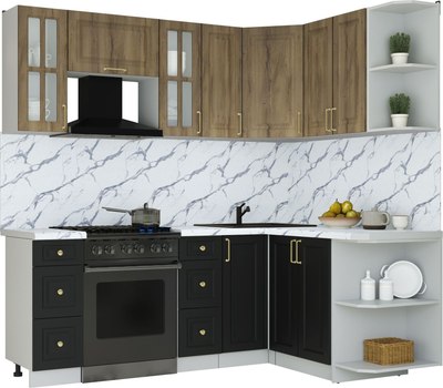 Кухонный гарнитур Интерлиния Мила Шато 1.5x2.1 PR - фото