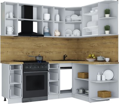 Кухонный гарнитур Интерлиния Мила Шато 1.5x2.1 PR