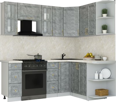 Кухонный гарнитур Интерлиния Мила Шато 1.5x2.1 PR - фото