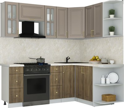 Кухонный гарнитур Интерлиния Мила Шато 1.5x2.1 PR - фото