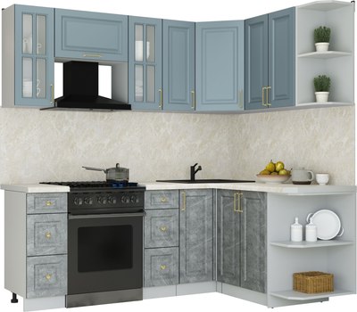 Кухонный гарнитур Интерлиния Мила Шато 1.5x2.1 PR - фото