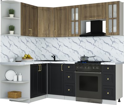 Кухонный гарнитур Интерлиния Мила Шато 1.5x2.2 LV - фото