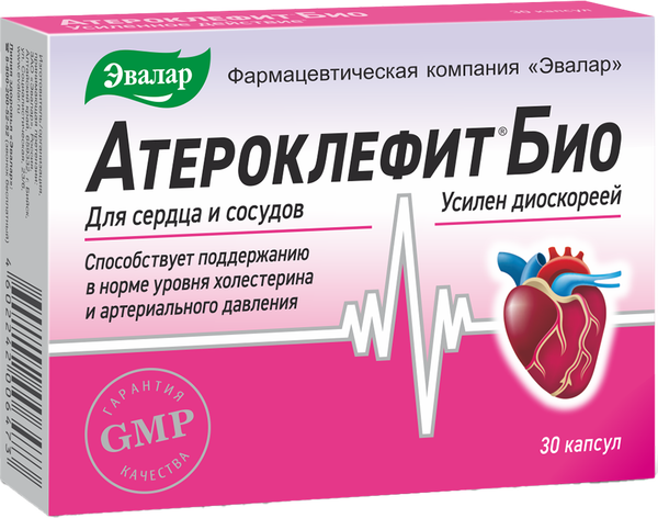 Комплексная пищевая добавка Эвалар Атероклефит Био для снижения холестерина - фото