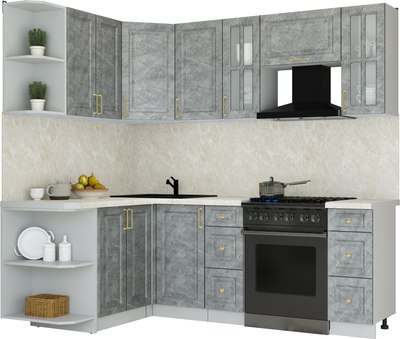 Кухонный гарнитур Интерлиния Мила Шато 1.5x2.2 LV - фото