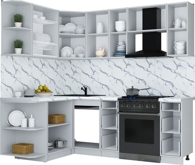 Кухонный гарнитур Интерлиния Мила Шато 1.5x2.2 LV