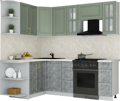 Кухонный гарнитур Интерлиния Мила Шато 1.5x2.2 LV - фото