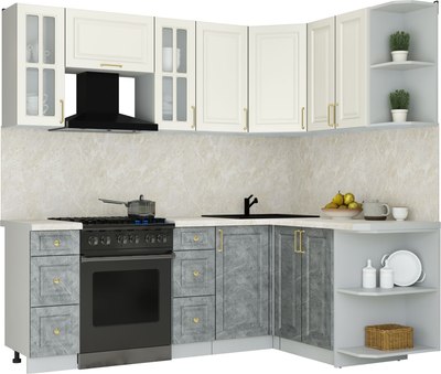Кухонный гарнитур Интерлиния Мила Шато 1.5x2.2 PR - фото