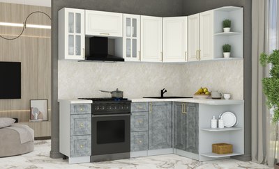 Кухонный гарнитур Интерлиния Мила Шато 1.5x2.2 PR