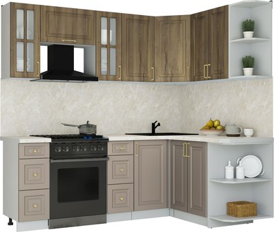 Кухонный гарнитур Интерлиния Мила Шато 1.5x2.2 PR - фото