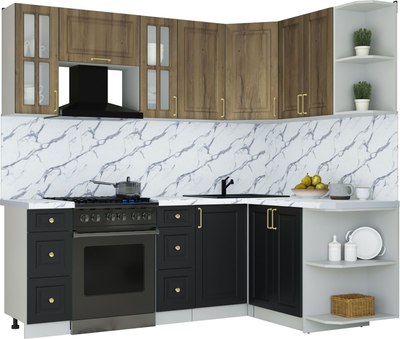 Кухонный гарнитур Интерлиния Мила Шато 1.5x2.2 PR - фото