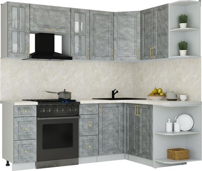 Кухонный гарнитур Интерлиния Мила Шато 1.5x2.2 PR - фото