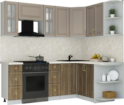 Кухонный гарнитур Интерлиния Мила Шато 1.5x2.2 PR - фото