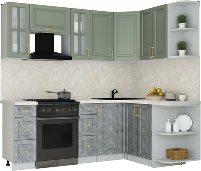 Кухонный гарнитур Интерлиния Мила Шато 1.5x2.2 PR - фото