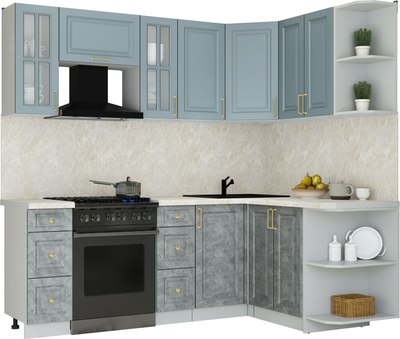 Кухонный гарнитур Интерлиния Мила Шато 1.5x2.2 PR - фото