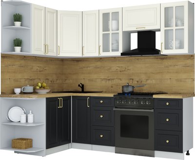 Кухонный гарнитур Интерлиния Мила Шато 1.5x2.3 LV - фото