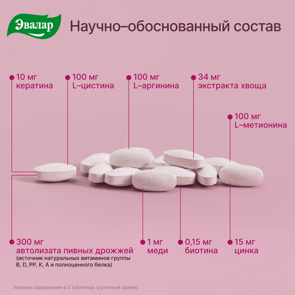 Комплексная пищевая добавка Эвалар Эксперт волос