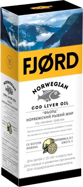 Жирные кислоты Fjord Норвежский рыбий жир из печени трески со вкусом лимона - фото