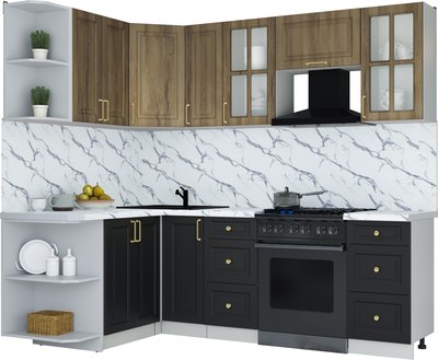 Кухонный гарнитур Интерлиния Мила Шато 1.5x2.3 LV - фото