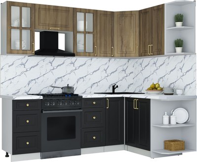 Кухонный гарнитур Интерлиния Мила Шато 1.5x2.3 PR - фото