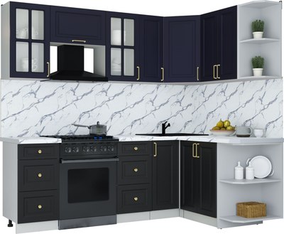 Кухонный гарнитур Интерлиния Мила Шато 1.5x2.3 PR - фото