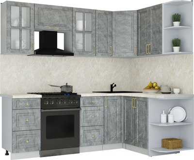 Кухонный гарнитур Интерлиния Мила Шато 1.5x2.3 PR - фото