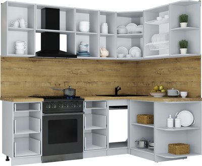 Кухонный гарнитур Интерлиния Мила Шато 1.5x2.3 PR