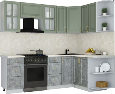 Кухонный гарнитур Интерлиния Мила Шато 1.5x2.3 PR - фото