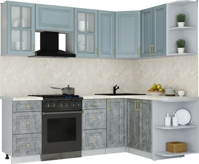 Кухонный гарнитур Интерлиния Мила Шато 1.5x2.3 PR - фото