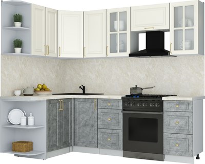 Кухонный гарнитур Интерлиния Мила Шато 1.5x2.4 LV - фото