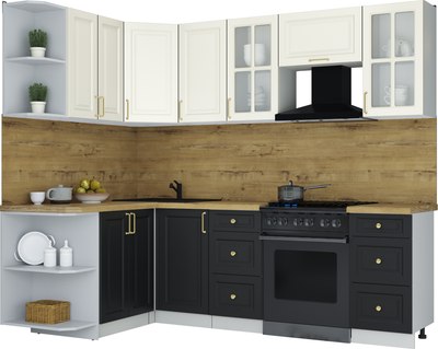 Кухонный гарнитур Интерлиния Мила Шато 1.5x2.4 LV - фото