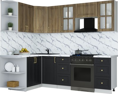Кухонный гарнитур Интерлиния Мила Шато 1.5x2.4 LV - фото