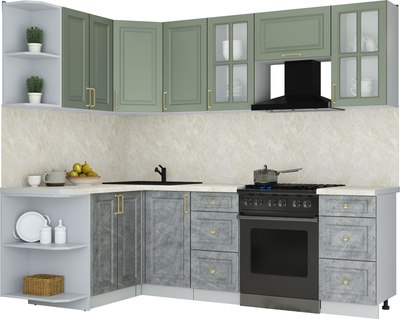 Кухонный гарнитур Интерлиния Мила Шато 1.5x2.4 LV - фото