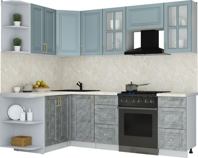 Кухонный гарнитур Интерлиния Мила Шато 1.5x2.4 LV - фото