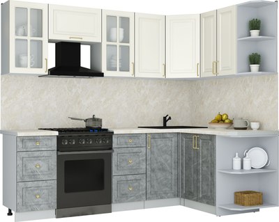 Кухонный гарнитур Интерлиния Мила Шато 1.5x2.4 PR - фото
