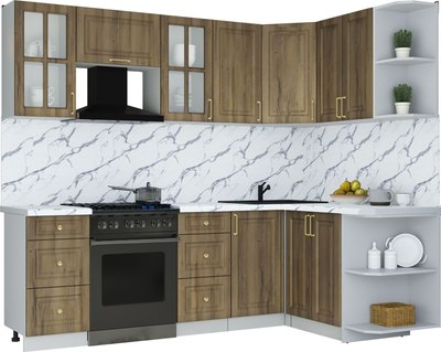 Кухонный гарнитур Интерлиния Мила Шато 1.5x2.4 PR - фото