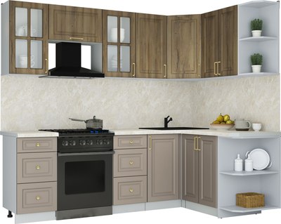 Кухонный гарнитур Интерлиния Мила Шато 1.5x2.4 PR - фото