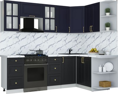 Кухонный гарнитур Интерлиния Мила Шато 1.5x2.4 PR - фото