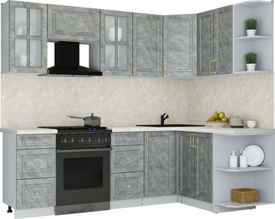 Кухонный гарнитур Интерлиния Мила Шато 1.5x2.4 PR - фото