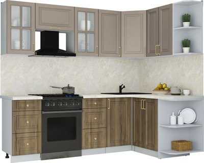 Кухонный гарнитур Интерлиния Мила Шато 1.5x2.4 PR - фото
