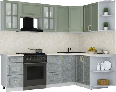 Кухонный гарнитур Интерлиния Мила Шато 1.5x2.4 PR - фото
