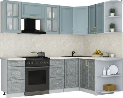 Кухонный гарнитур Интерлиния Мила Шато 1.5x2.4 PR - фото