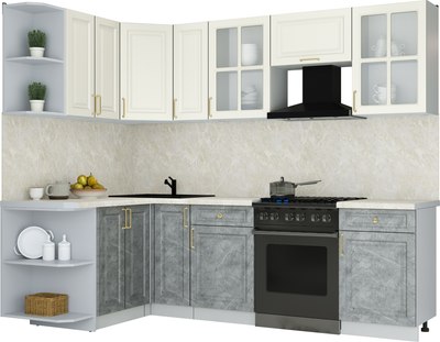 Кухонный гарнитур Интерлиния Мила Шато 1.5x2.5 LV - фото