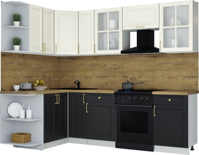 Кухонный гарнитур Интерлиния Мила Шато 1.5x2.5 LV - фото