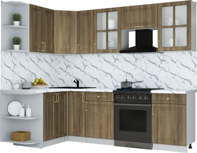 Кухонный гарнитур Интерлиния Мила Шато 1.5x2.5 LV - фото