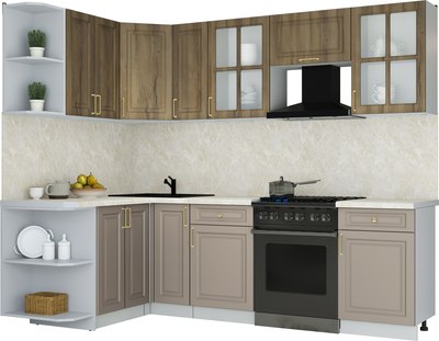 Кухонный гарнитур Интерлиния Мила Шато 1.5x2.5 LV - фото