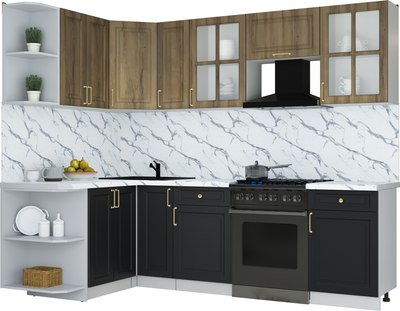 Кухонный гарнитур Интерлиния Мила Шато 1.5x2.5 LV - фото