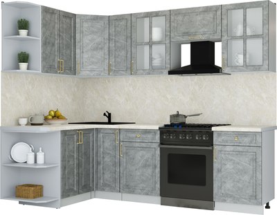 Кухонный гарнитур Интерлиния Мила Шато 1.5x2.5 LV - фото